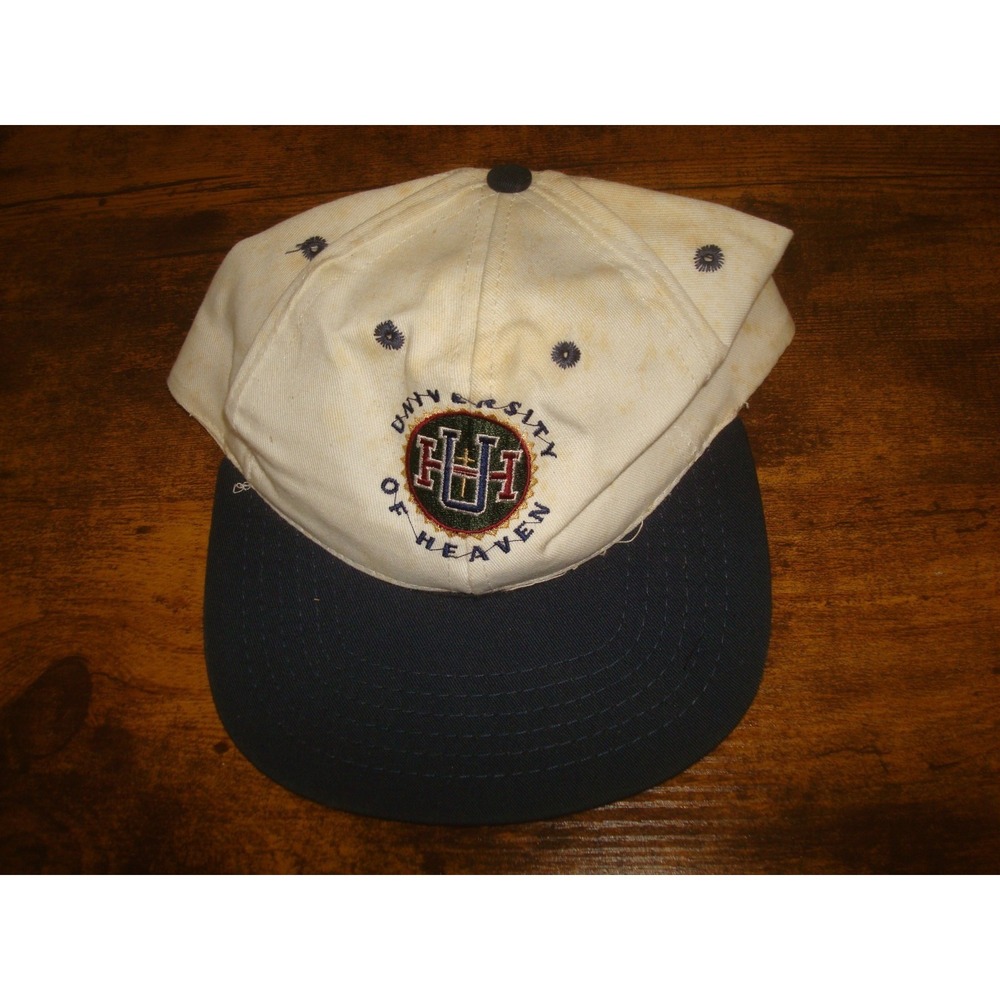 UNIVERSITY OF HEAVEN SNAPBACK 90S LOGO HAT CAP VINTAGE DEADSTOCK H4